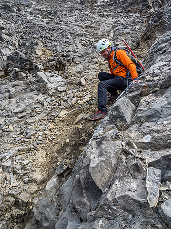 Lots and lots of this while descending the slabby gully.
