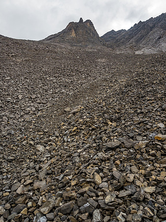 Left of the buttress meets up with Kane's route, while right of the buttress is a huge, loose, slabby gully.