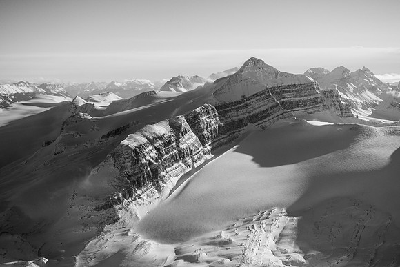 A breathtaking view of the king of the Wapta - Mount Balfour and the Diableret Glacier on it's NW flanks.