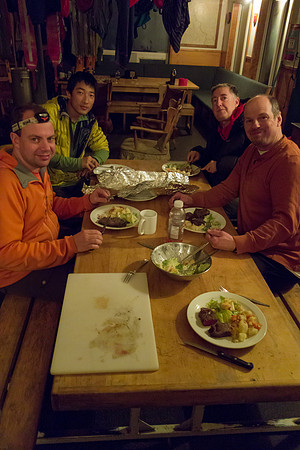 Good times with friends in Bow Hut!