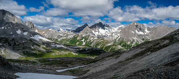 Views back over the Aster Lake meadows towards Mount Northover and King George.