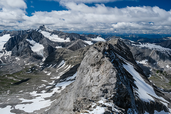 Looking back at another severe downclimb.