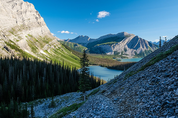 Views back to Hidden Lake.