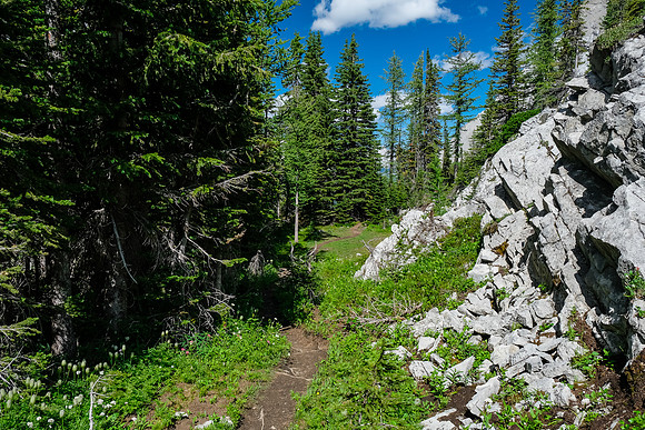 Hiking back to the top of the headwall.