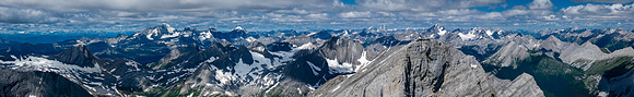 Views over Northover Ridge and Sarrail to King George, Assiniboine and Sir Douglas / Haig Icefield.