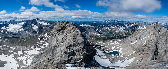 Views back down the ridge to another downclimb from the start of the dragon back.
