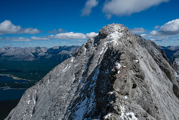 The dragon back to the summit is difficult, exposed scrambling.