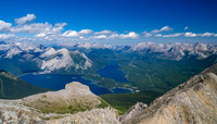 Incredible views over the Kananaskis Lakes with The Turret in the foreground.