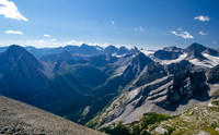 The Petain Creek Valley with Aosta at left and Abruzzi (C),  Cordona, Nivelle, Petain at right.