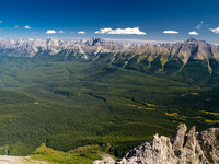 Looking over the crux to the Opal, Highwood and Elk Ranges.