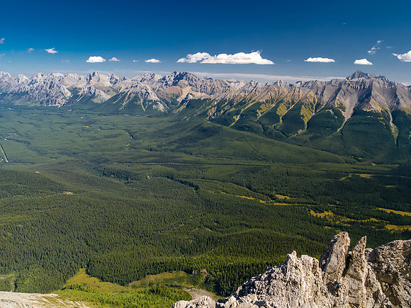 Looking over the crux to the Opal, Highwood and Elk Ranges.