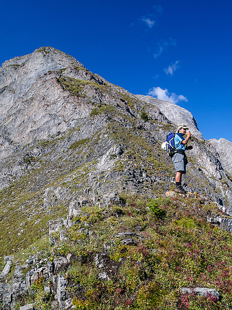 Accessing the NE ridge.