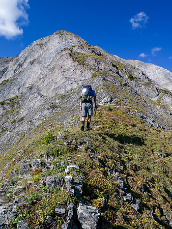 Accessing the NE ridge.