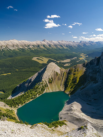 Frozen Lake - Elk Pass in the background.
