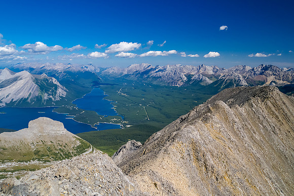 Looking over The Turrent and north up Lower Kananaskis Lake.