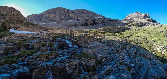 Exiting the high valley back to the lower one and our bivy.