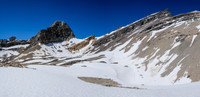 The Recondite access col is under the dark triangular face. Ours is one rock rib to the right.