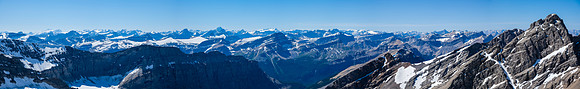 Distant icefield peaks with Recondite at right.