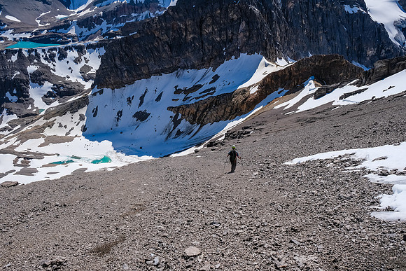 Descending to the col.