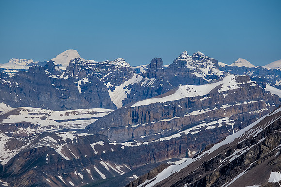 Bryce, Columbia and South Twin in front of the Whitegoat Peaks.