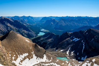 Views east off the summit towards Martin and Trident lakes.