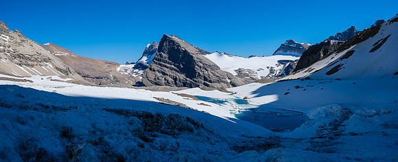 Exiting to the valley. Paul and Adam barely visible at right after their Recondite climb.