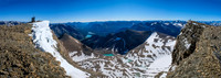 The stunning view east off the east summit to Martin Lake down the Clearwater River.
