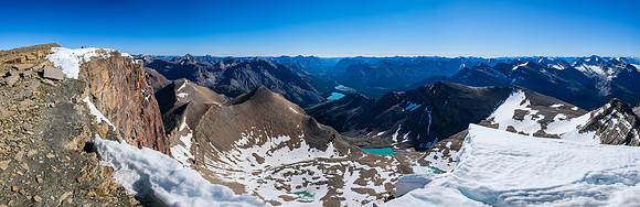 Views off the east end of Mount Harris down the Clearwater River over Trident and Martin Lake.