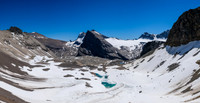 Views back down the upper valley used to access Augusta and the Recondite Col.