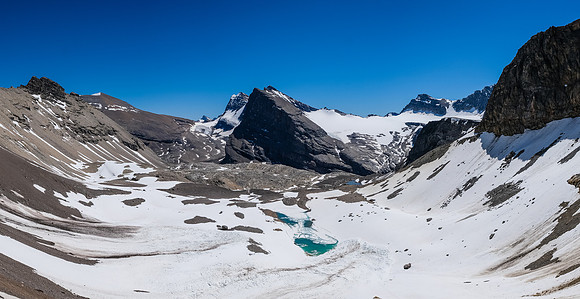Views back down the upper valley used to access Augusta and the Recondite Col.