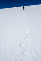 Snow on the upper slopes assisted both ascent and descent.