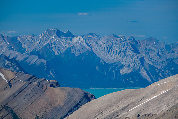 Views to Allstones Peak across Abraham Lake.
