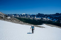Snow on the upper slopes assisted both ascent and descent.