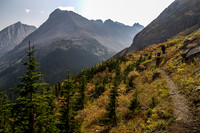 One of my favorite hiking sections from Three Isle to Upper Kananaskis Lake is above the headwall.