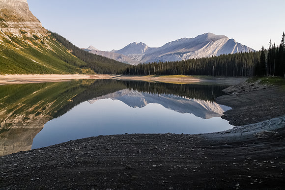 A very calm and retreated Hidden Lake with Indefatigable and Warspite in the bg.