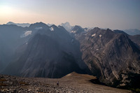 Jon descends the upper south slope of Putnik before we'll start contouring to our right. Lyautey at left in the fg