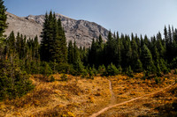 We took the left hand trail here and then up to rubble slopes in the bg.