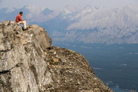 Jon takes in the incredible views from the spacious summit of Mount Sarrail.