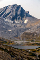 Great view over Aster Lake and Creek of Warrior Mountain and its striking appendage, Waka Nambe.