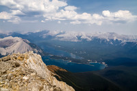 Another view over the Upper and Lower Kananaskis Lakes (car parked to the right) with the Opal Range beyond.