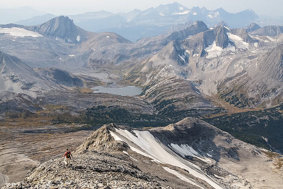 Jon descends the west ridge.