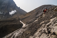 Jon leans into our third peak of the day up the lower section of Northover's south ridge.