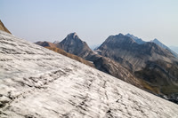 Looking north off the gently angled glacier towards Northover.