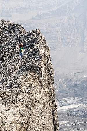 Exposure off the summit ridge.