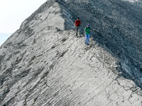 Vern and Rod on the slabs on the summit ridge.