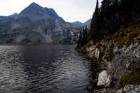 This section of the trail around Aster Lake could result in wet feet if you're not careful!