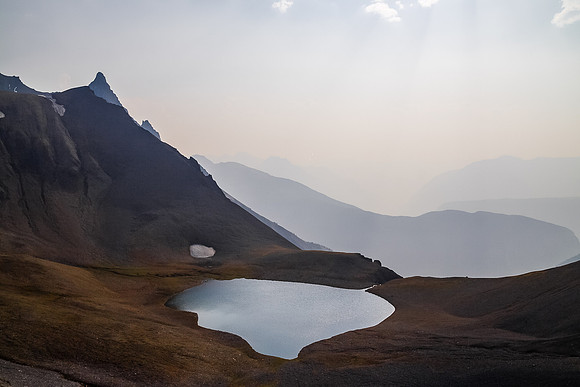 Apparently, since the two Northover Lakes are outside of Alberta and the park, random camping is allowed near them.