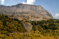 The east face of Mount Worthington - we ascending easy slopes oos to the left but there are moderate scrambling routes right up this face