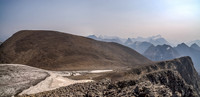 Summit view towards Worthington (our next peak) with Northover Ridge and the Joffre area peaks in the far distance.