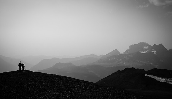 Shadows in the smoke.